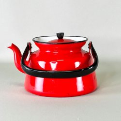 Emalje tepotte - rd fra Glud &amp; Marstrand