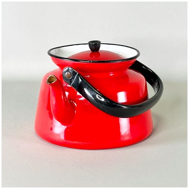 Emalje tepotte - rd fra Glud &amp; Marstrand