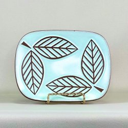 Schollert keramik asiet med bladmnster