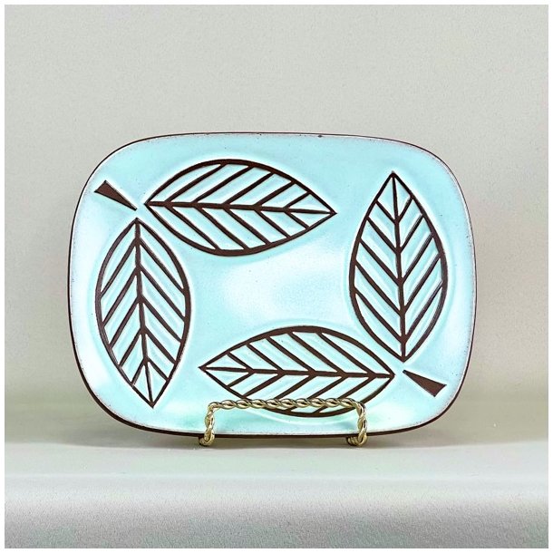 Schollert keramik asiet med bladmnster