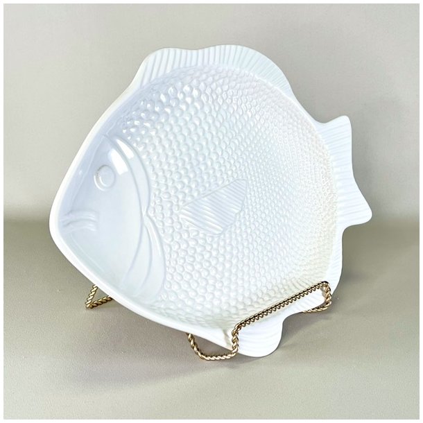 Fiskefad - stort, hvid porceln 