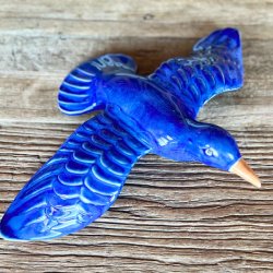 Keramik fugl - bl til vgophng