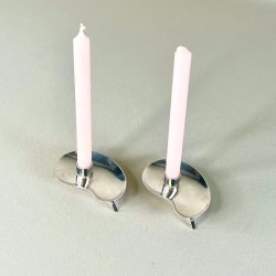 Lysestage til kertelys, drbeformet slv