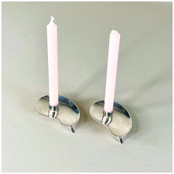 Lysestage til kertelys, drbeformet slv