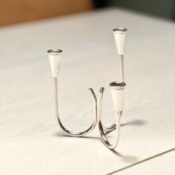 Lysestage i slvplet til 3 kertelys