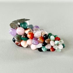 Drueklase - multifarvet halvdelsten 