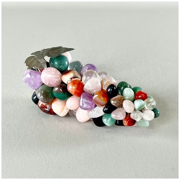 Drueklase - multifarvet halvdelsten 