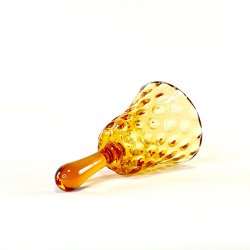 Klokke - vintage i gyldent glas