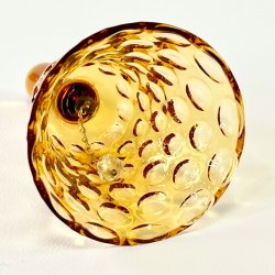 Klokke - vintage i gyldent glas