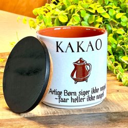 Knabstrup 'ordsprog' krukke til kakao