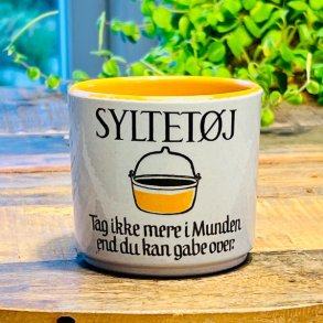 Knabstrup 'ordsprog' krukke til syltetj