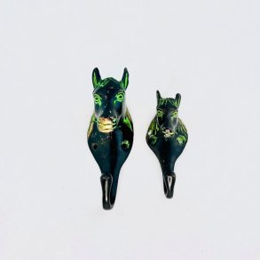 Knage - hestehoved i messing m/grnt