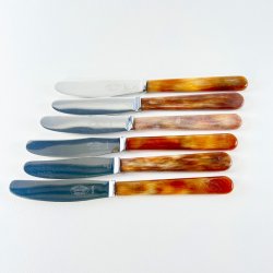 Knive (6 stk samlet) med smalt skaft - Raavad (2) + Sheffield (4) 