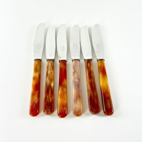 Knive (6 stk samlet) med smalt skaft - Raavad (2) + Sheffield (4) 