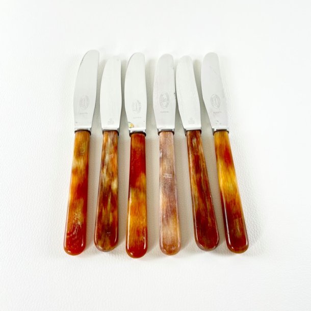 Knive (6 stk samlet) med smalt skaft - Raavad (2) + Sheffield (4) 