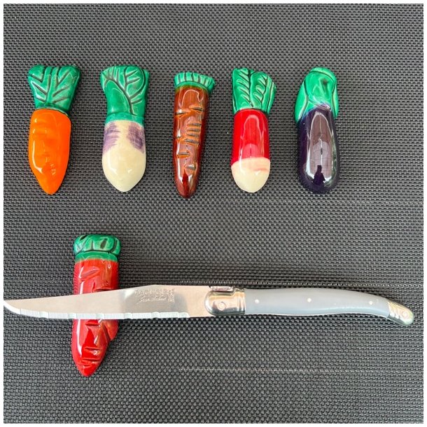 Knivsttte (st a' 6 stk) - Grntsager, keramik 