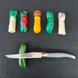 Knivsttte (st a' 6 stk) - Grntsager, keramik 