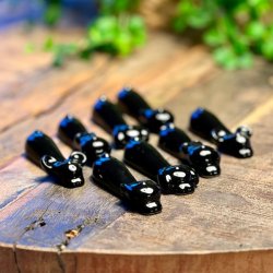 Knivstole (8 stk) - sort porceln 