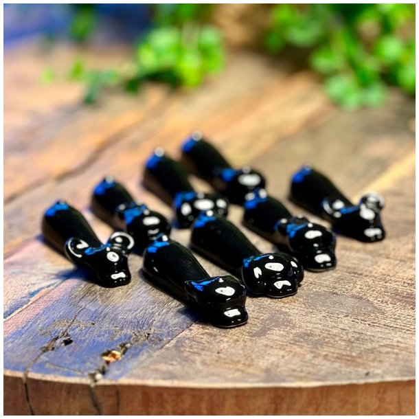 Knivstole (8 stk) - sort porceln 