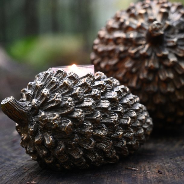 Lysestage - gylden kogle