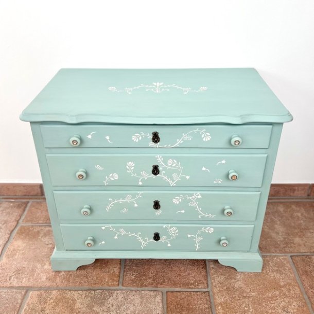 Kommode - lav med stencils SOLGT