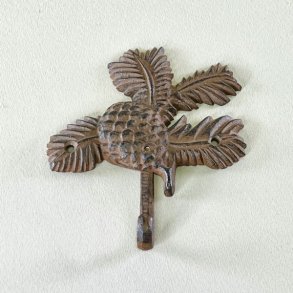 Krog med ananas og palmeblade