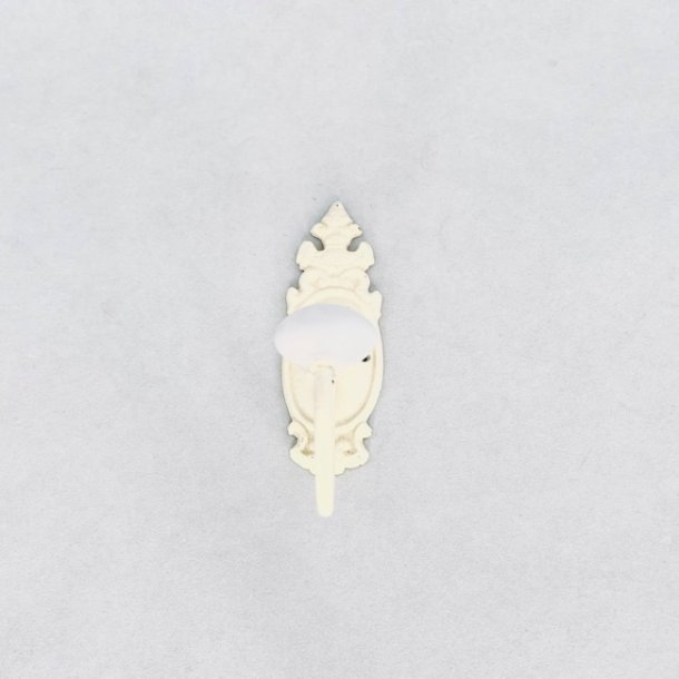 Knage - creme metal med porcelnsknop