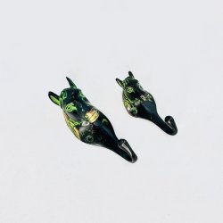 Knage - hestehoved i messing m/grnt