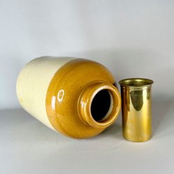 Saltglaserede potter - sennepsfarvede