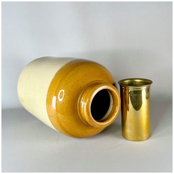 Saltglaserede potter - sennepsfarvede