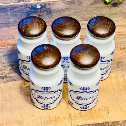 Krydderikrukker (st a' 5 stk) - fransk vintage