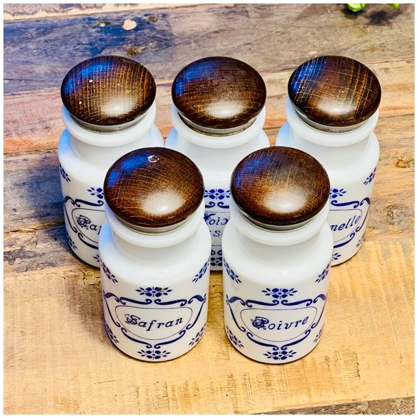 Krydderikrukker (st a' 5 stk) - fransk vintage