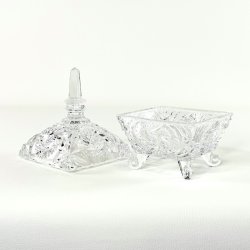 Bonbonniere - krystal med spir, H18