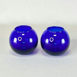 Fyrfadsstage - lille vase, koboltbl