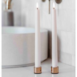 Taper lysestager til kronelys - rose gold (st a' 2 stk)