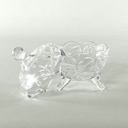 Bonbonniere - rund m/blomster og blade p lg