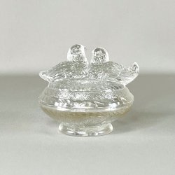 Bonbonniere - rund med sm fugle