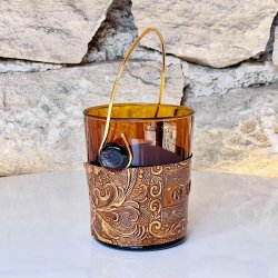 Isspand - fransk vintage, ravfarvet m/lder 