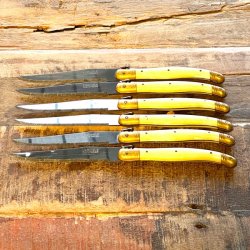 Franske steakknive (6 stk) - vintage Laguiole, ben 