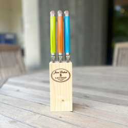Franske steakknive i holder - Laguiole, friske farver 