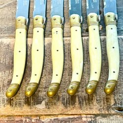 Franske steakknive (6 stk) - vintage Laguiole, ben 