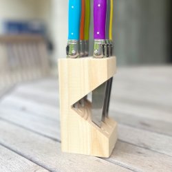 Franske steakknive i holder - Laguiole, friske farver 