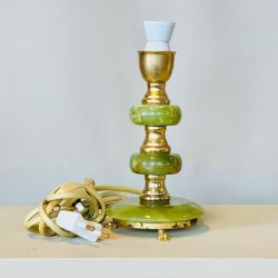 Lampe - vintage, grn marmor 