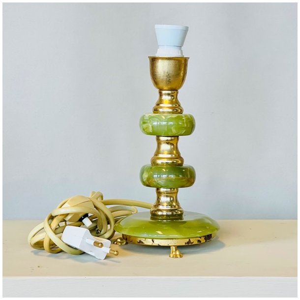 Lampe - vintage, grn marmor 