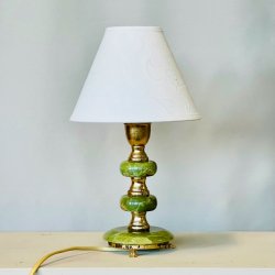Lampe - vintage, grn marmor 