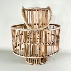 Vintage lanterne i flet med glasindsats