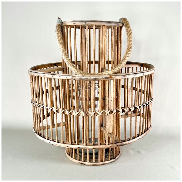 Vintage lanterne i flet med glasindsats