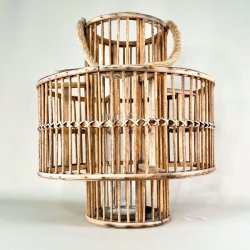 Vintage lanterne i flet med glasindsats