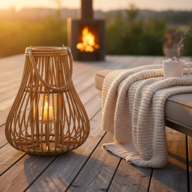 Lanterne i bambusflet med reb