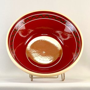 Stort lerfad - grn streg 